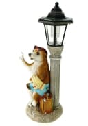 Kremers Schatzkiste Gartenfigur Erdmännchen Urlauber mit Solarlaterne Bild 3