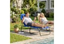 Outsunny Klappbare Gartenliege mit Gesichtsloch und 3 Kissen Blau Bild 2