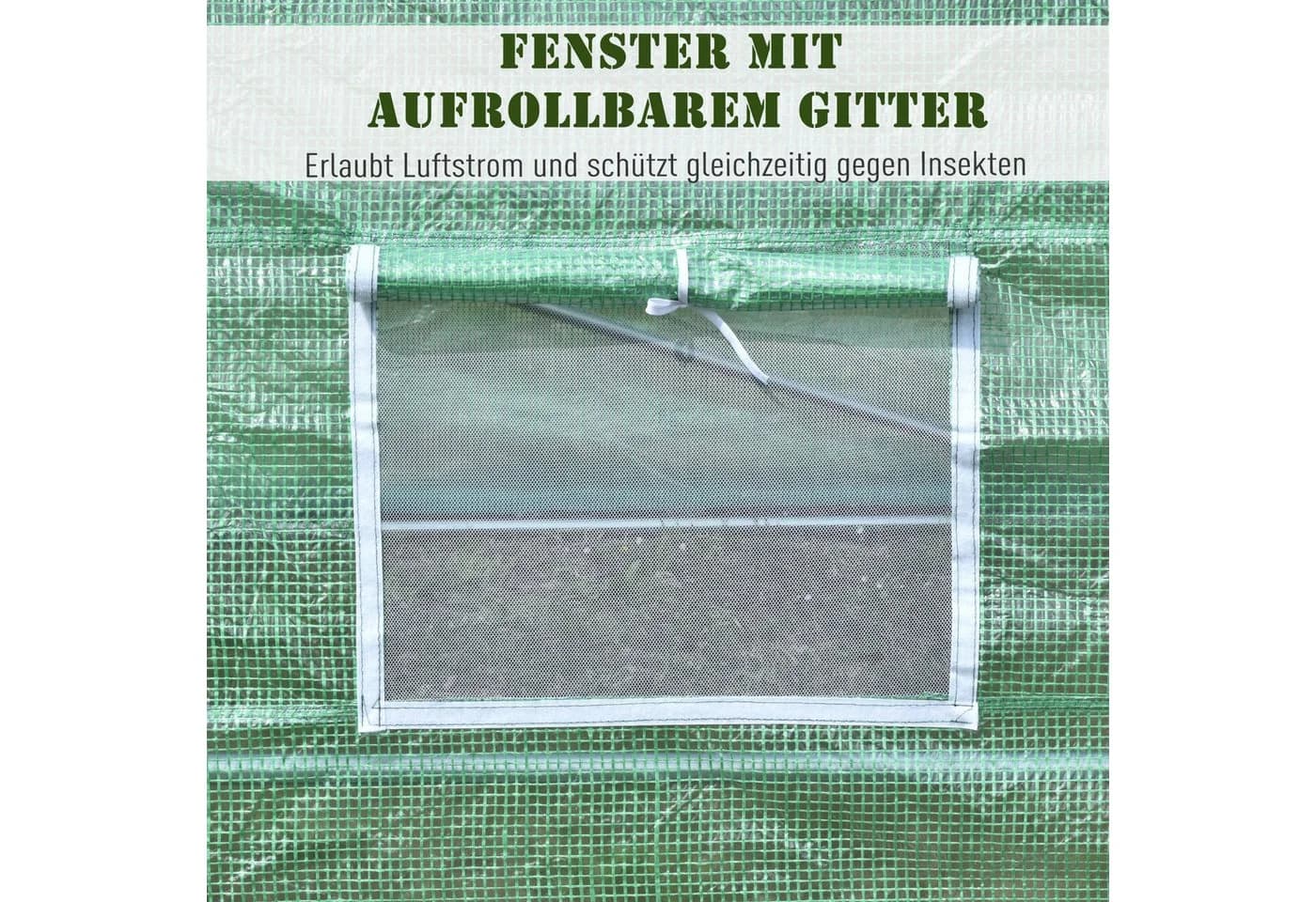 Outsunny Foliengewächshaus Grün - Bild 4