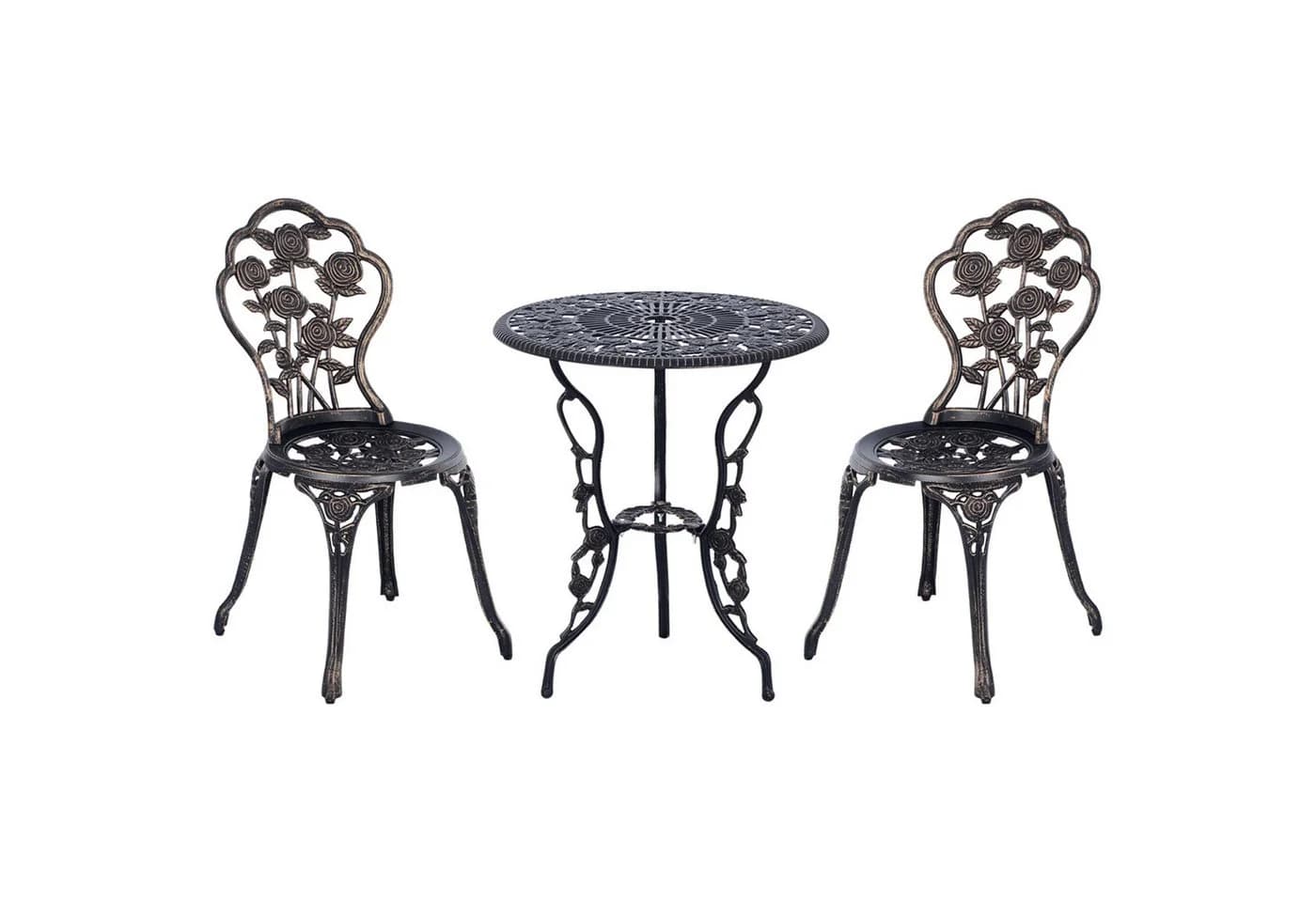 Outsunny Gartenset Alu, Metall Vintage Gussrosenmuster