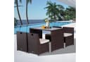 Outsunny 5-tlg. Garten-Sitzgruppe Polyrattan Braun mit Kissen Bild 2