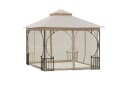 Outsunny Gartenpavillon mit Doppeldach Beige/Schwarz Bild 2