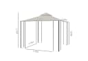 Outsunny Gartenpavillon mit Doppeldach Beige/Schwarz Bild 3