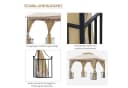 Outsunny Gartenpavillon mit Doppeldach Beige/Schwarz Bild 5