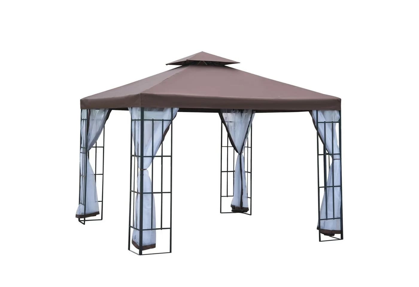 Outsunny Gartenpavillon mit Doppeldach Wasserabweisend - Bild 2