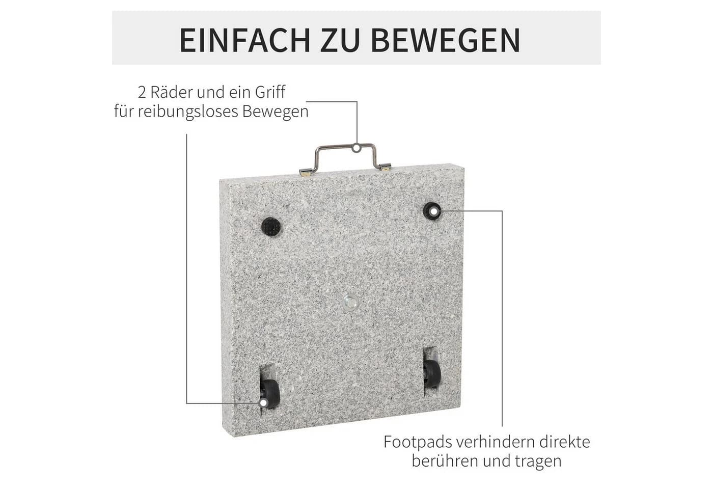 Outsunny Sonnenschirmständer Marmor Edelstahl - Bild 5