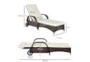 Outsunny Sonnenliege Polyrattan Metall Polyester Bild 3