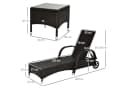 Outsunny Gartenmöbel-Set 3-tlg. Metall, PE Polyrattan, Hartglas, Polyester Bild 3