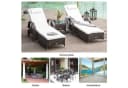 Outsunny Gartenmöbel-Set 3-tlg. Metall, PE Polyrattan, Hartglas, Polyester Bild 4