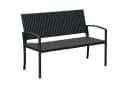 Outsunny Gartenbank Schwarz 2-Sitzer Polyrattan Stahlrahmen Bild 1