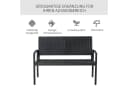 Outsunny Gartenbank Schwarz 2-Sitzer Polyrattan Stahlrahmen Bild 5