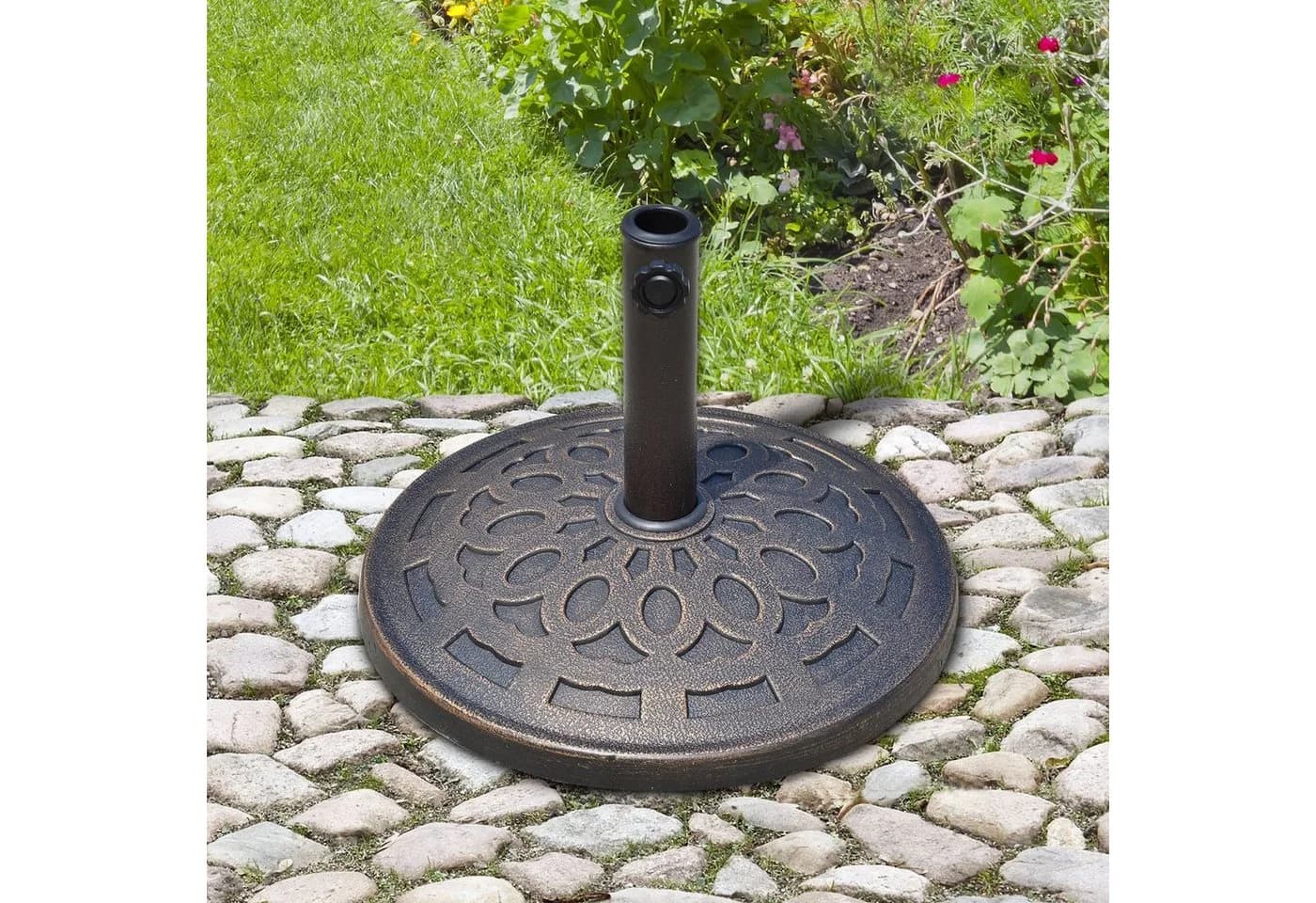 Outsunny Schirmständer 14kg Harz Bronze Ø48,5cm - Bild 2