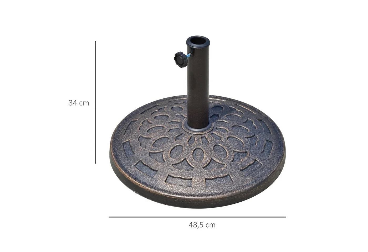 Outsunny Schirmständer 14kg Harz Bronze Ø48,5cm - Bild 3