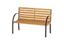 Outsunny Parkbank 2-Sitzer Gartenbank Stahl Kiefernholz Natur Bild 1