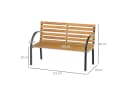 Outsunny Parkbank 2-Sitzer Gartenbank Stahl Kiefernholz Natur Bild 3