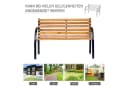 Outsunny Parkbank 2-Sitzer Gartenbank Stahl Kiefernholz Natur Bild 4