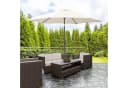 Outsunny Sonnenschirm Marktschirm Beige mit Handkurbel Bild 1