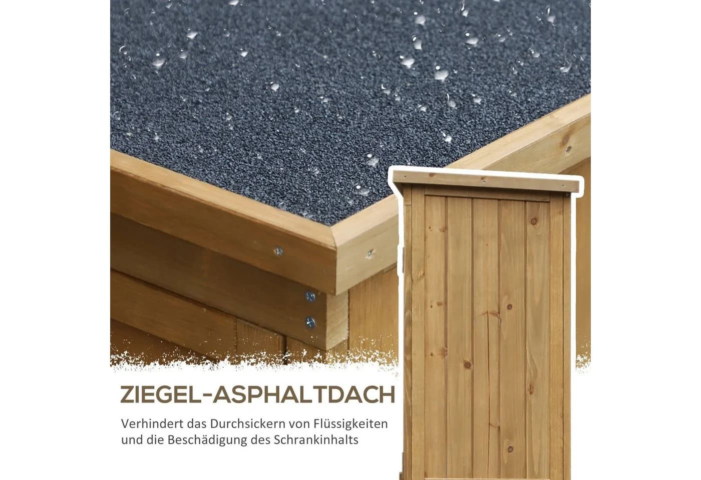 Outsunny Geräteschuppen mit Lamellentüren und 3 Regalen - Bild 5