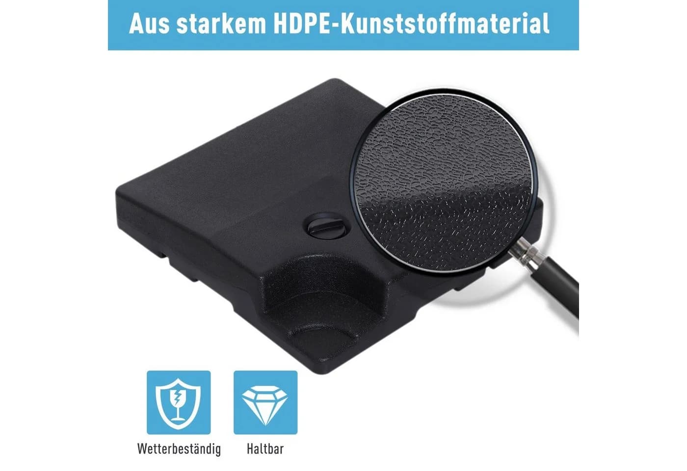 Outsunny Sonnenschirmständer 4-tlg. Schwarz HDPE Kunststoff befüllbar - Bild 5