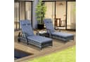 Outsunny Gartenliege Metall PE Polyrattan Hartglas Polyester Bild 2