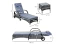 Outsunny Gartenliege Metall PE Polyrattan Hartglas Polyester Bild 3