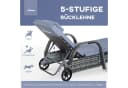 Outsunny Gartenliege Metall PE Polyrattan Hartglas Polyester Bild 5