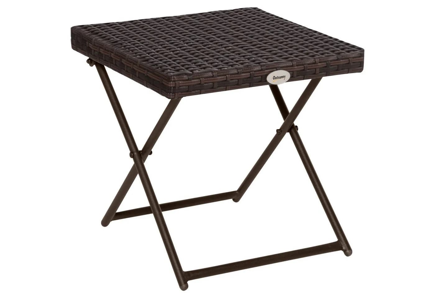 Outsunny Gartentisch klappbar Polyrattan Braun