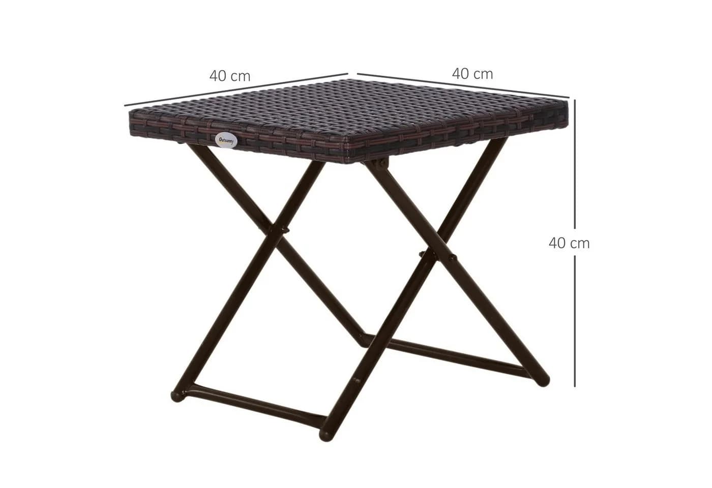Outsunny Gartentisch klappbar Polyrattan Braun - Bild 3