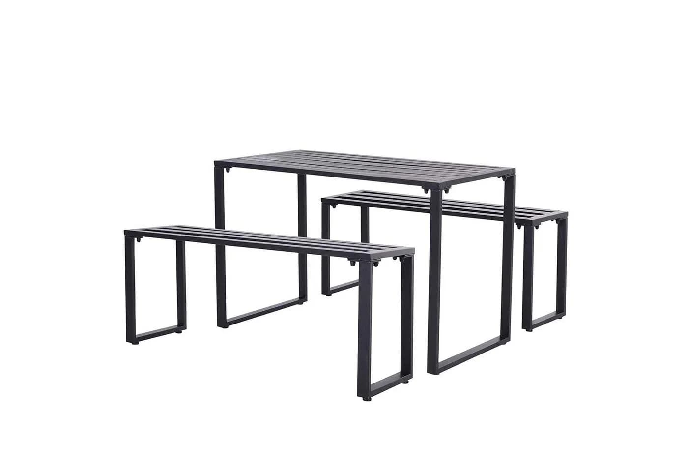 Outsunny Gartengarnitur 3-tlg. Schwarz Metall - Bild 2