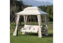 Outsunny Hollywoodschaukel mit Moskitonetz und Sonnendach Beige Bild 1