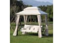 Outsunny Hollywoodschaukel mit Moskitonetz und Sonnendach Beige Bild 3
