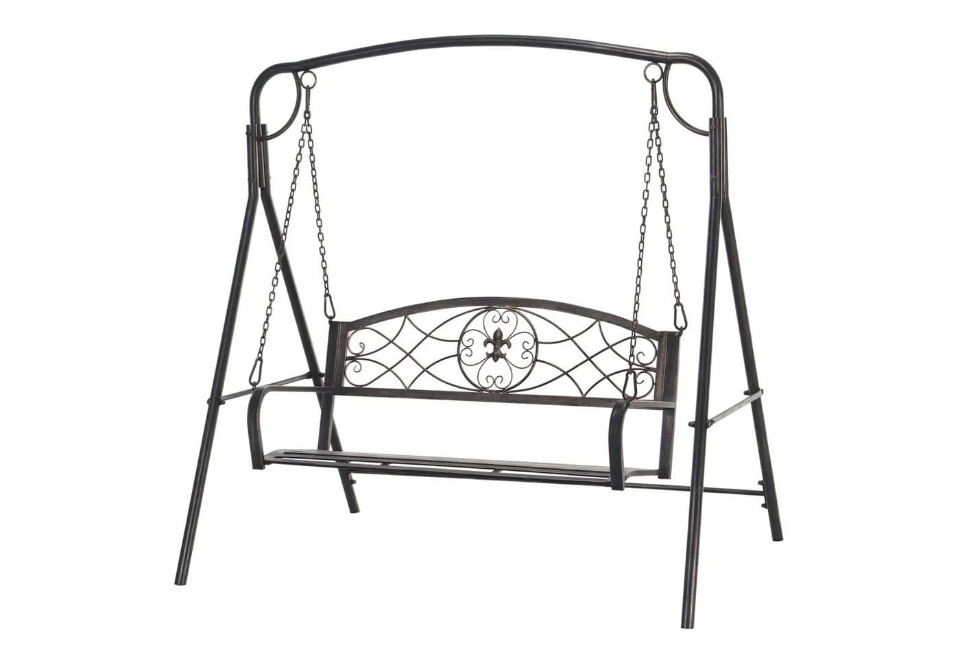 Outsunny Hollywoodschaukel Schwarz Gold 2-Sitzer Gartenbank