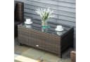 Outsunny Gartentisch Braun Polyrattan mit Glasplatte Bild 2
