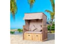 Outsunny Strandkorb Volllieger 2-Sitzer Beige Braun Bild 1