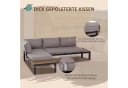 Outsunny 3-teiliges Gartenmöbel-Set Aluminium Grau Beige mit Kissen Bild 5