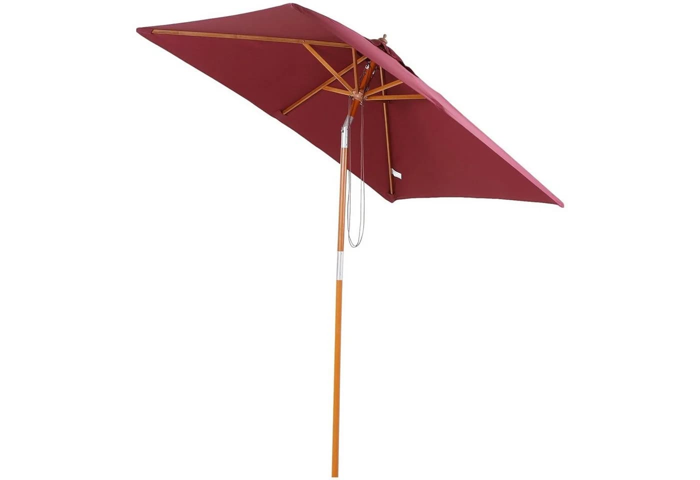 Outsunny Rechteckiger Sonnenschirm Knickbar Weinrot