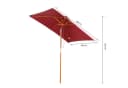 Outsunny Rechteckiger Sonnenschirm Knickbar Weinrot Bild 5