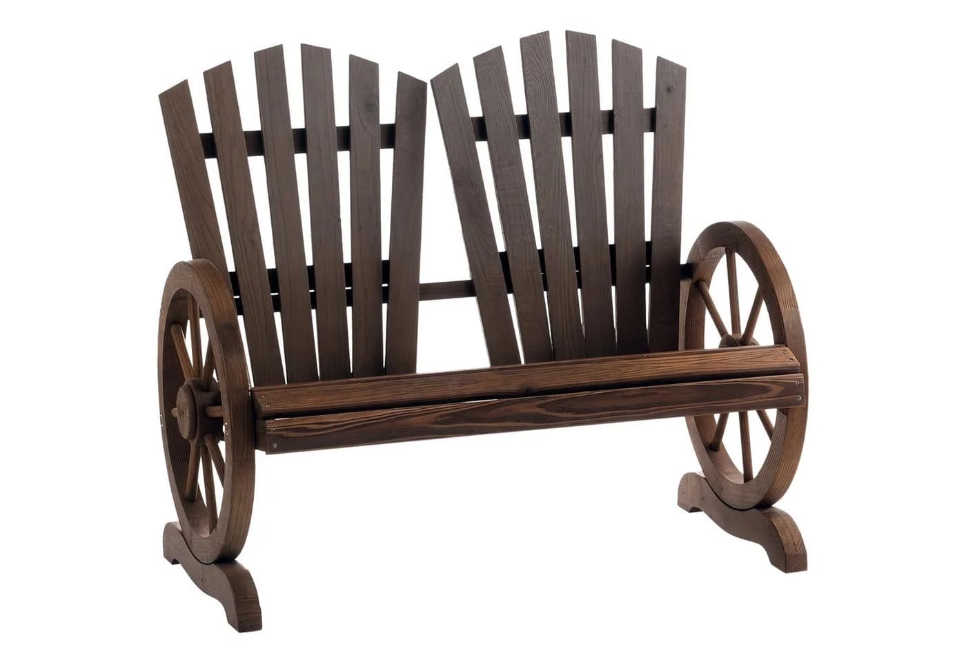 Outsunny Gartenbank mit Armlehne Tannenholz Dunkelbraun