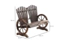 Outsunny Gartenbank mit Armlehne Tannenholz Dunkelbraun Bild 3
