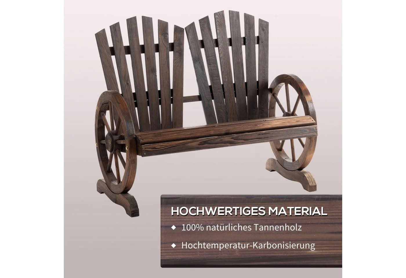 Outsunny Gartenbank mit Armlehne Tannenholz Dunkelbraun - Bild 5