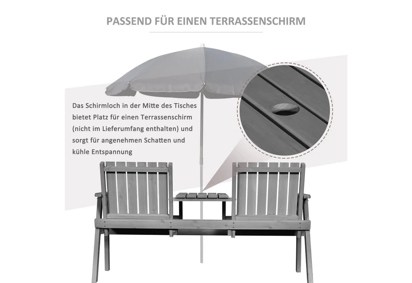 Outsunny Gartenbank Tannenholz Hartholz - Bild 5