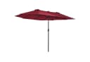 Outsunny Doppelsonnenschirm mit Handkurbel Weinrot Bild 1