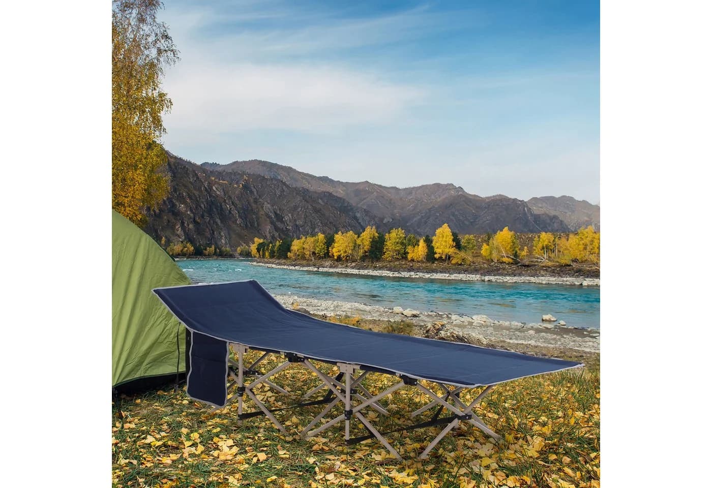 Outsunny Feldbett Klappbar Blau mit Tragetasche - Bild 2