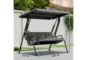 Outsunny Hollywoodschaukel 3-Sitzer mit Sonnendach Schwarz Bild 3