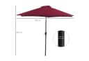 Outsunny Sonnenschirm Marktschirm Rot mit Handkurbel Bild 3