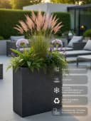 Pflanzwerk® Pflanzkübel Anthrazit Kunststoff Frostsicher Steinoptik Bild 1