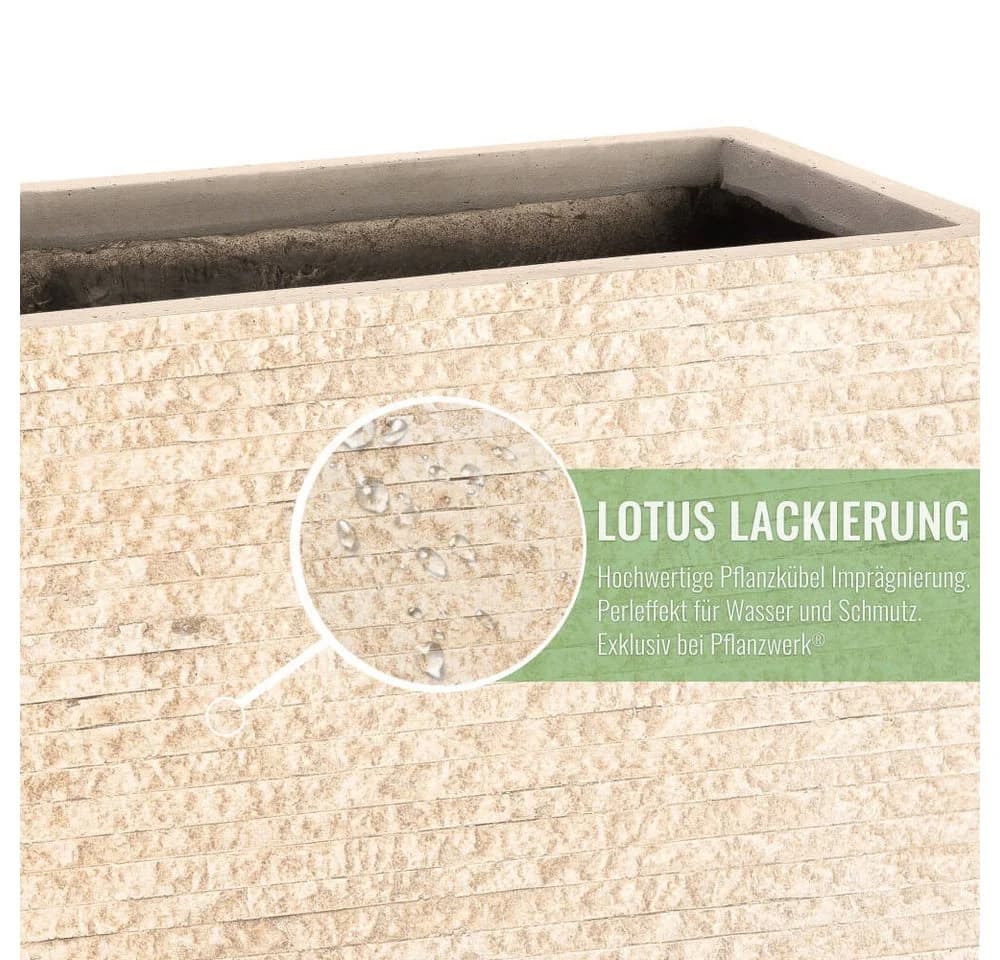 Pflanzwerk Pflanzkübel TOWER Premium Fiberglas Beige - Bild 3
