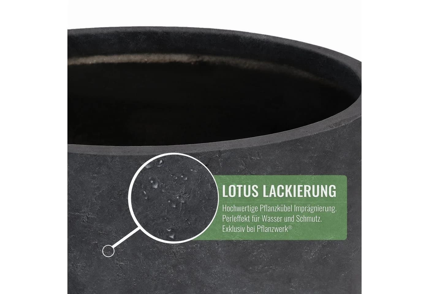 Pflanzwerk® Pflanzkübel CUP Premium Fiberglas Schwarz Frostbeständig - Bild 4