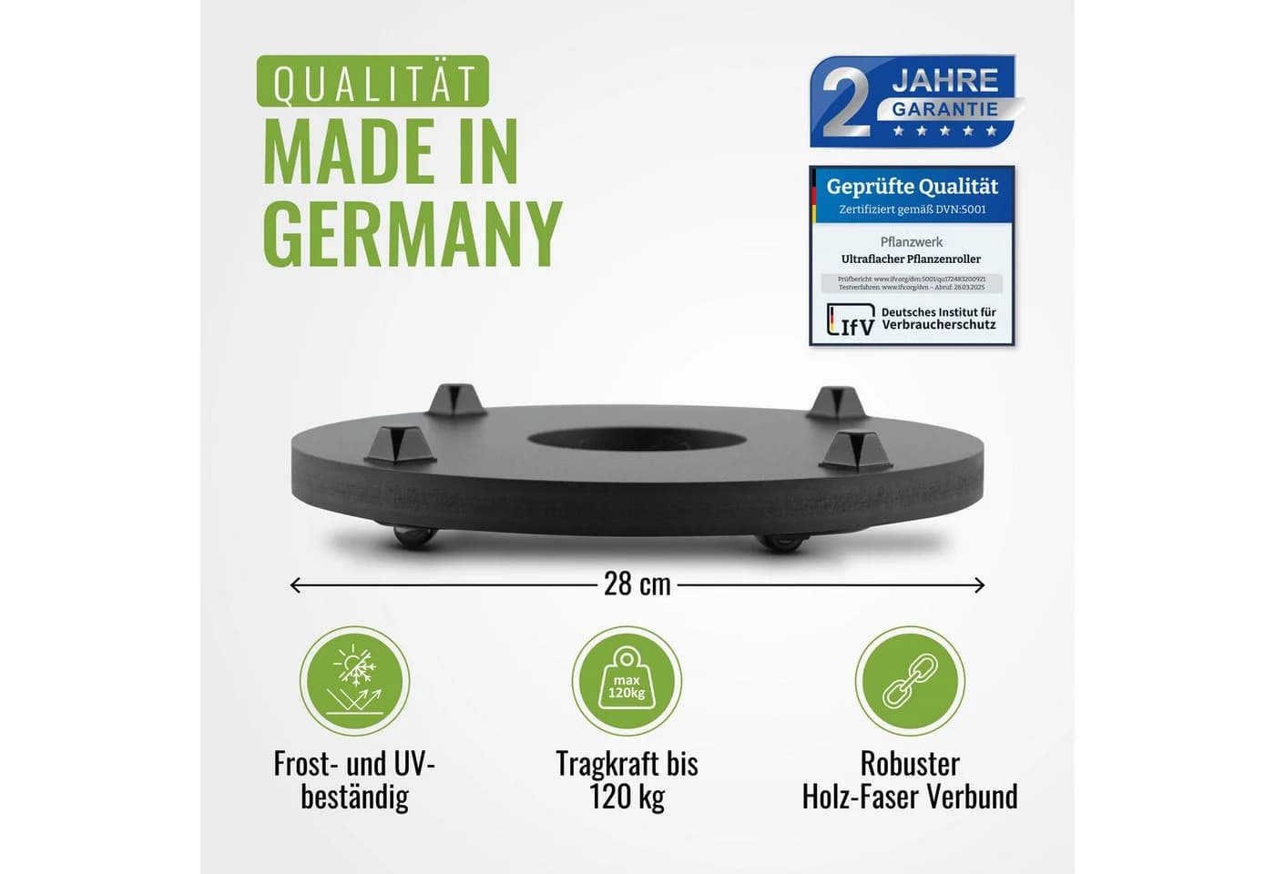 Pflanzwerk® Pflanzenroller Ultraflacher Designer Untersetzer - Bild 3