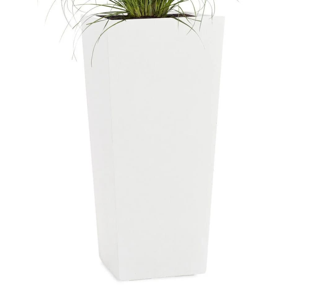 Pflanzwerk® Pflanzkübel CONIC Premium Fiberglas Pflanzsäule Weiss